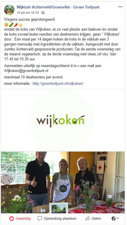 Vrijwilligers koken op de Wijktuin - WijKoken